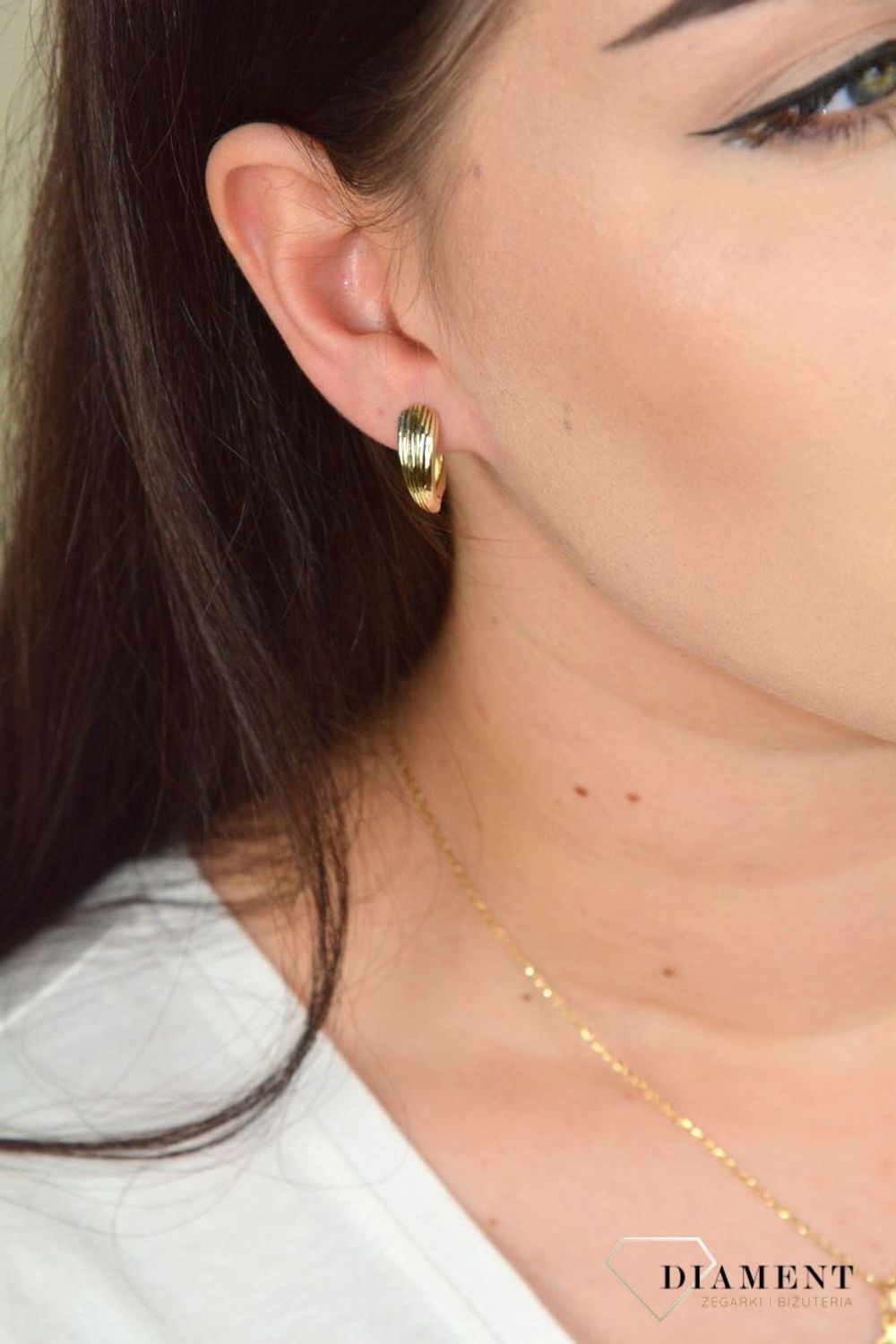 Złote kolczyki 333 'Klasyczna elegancja' KL 7367.jpg